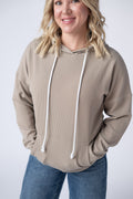 The Kacey Ribbed Hoodie in Mocha