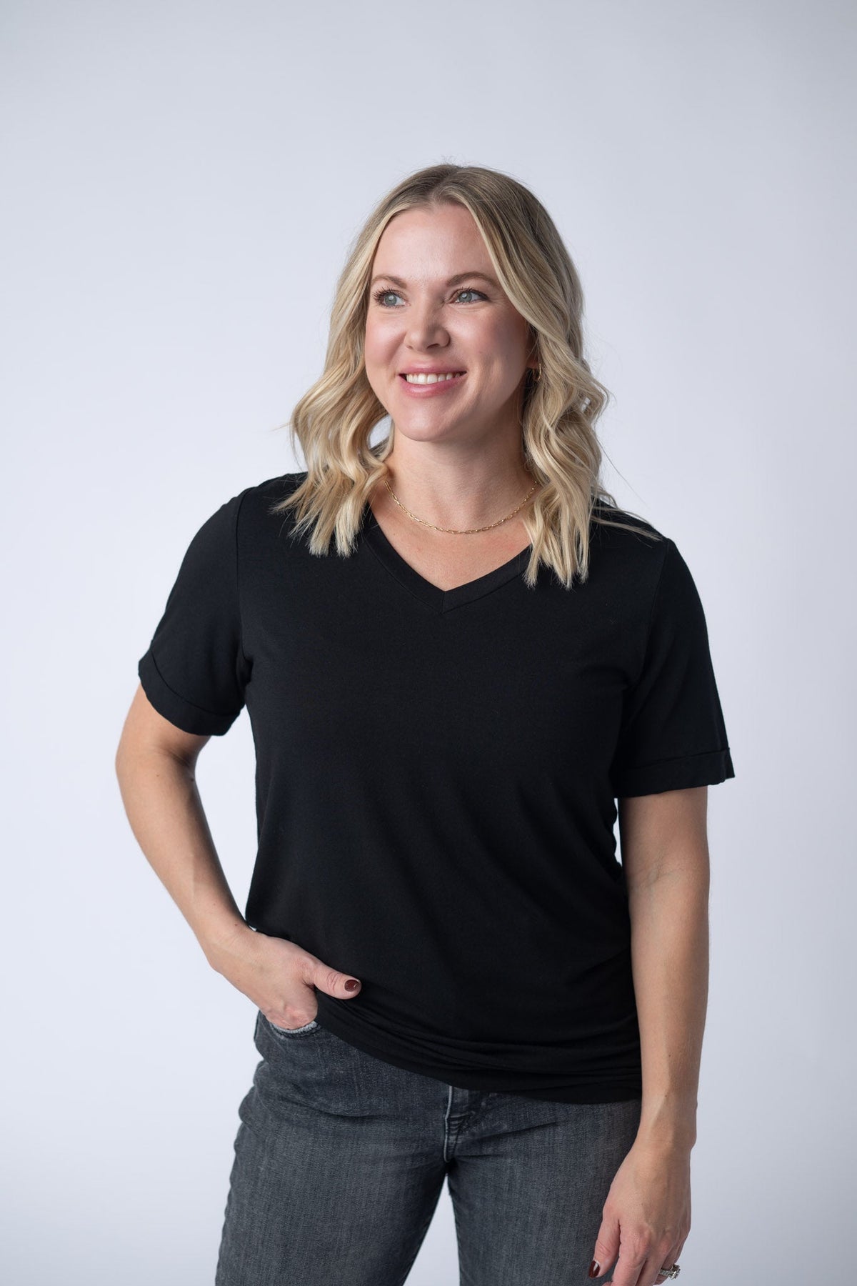Seamless Crop Tee in Black