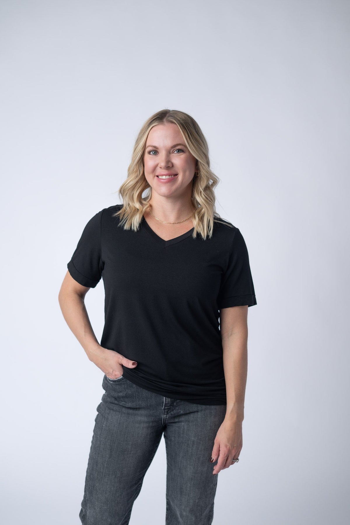 Seamless Crop Tee in Black