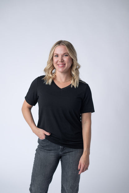 Seamless Crop Tee in Black