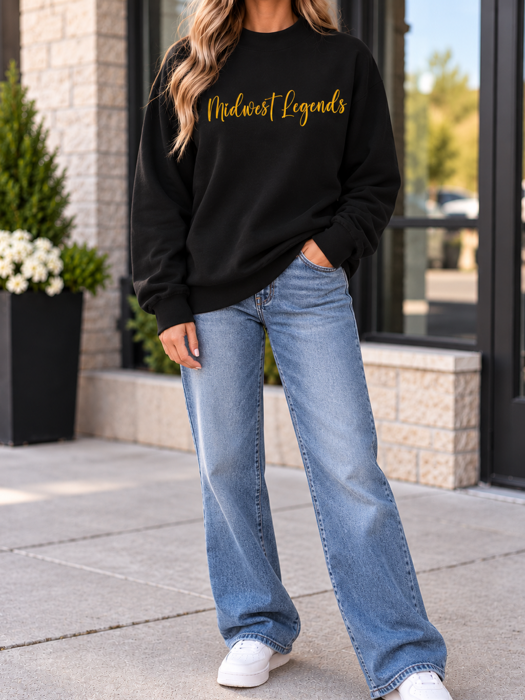 Midwest Legends Embroidered Mock Neck